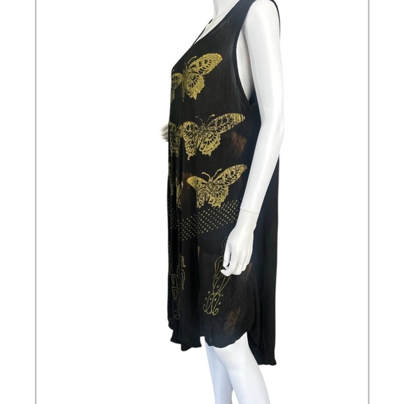 Black and yellow Asymmetrical High-Low Sundress 100% VISCOSE 

FREE SIZE - Picture 6 of 9